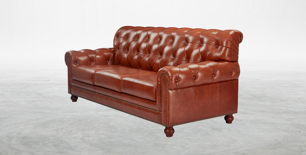 luxurious full-grain leather sofa